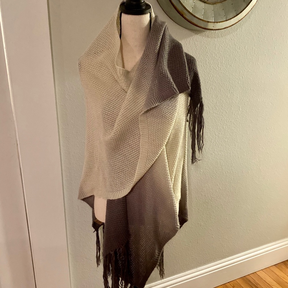 Ombre shawl with fringe